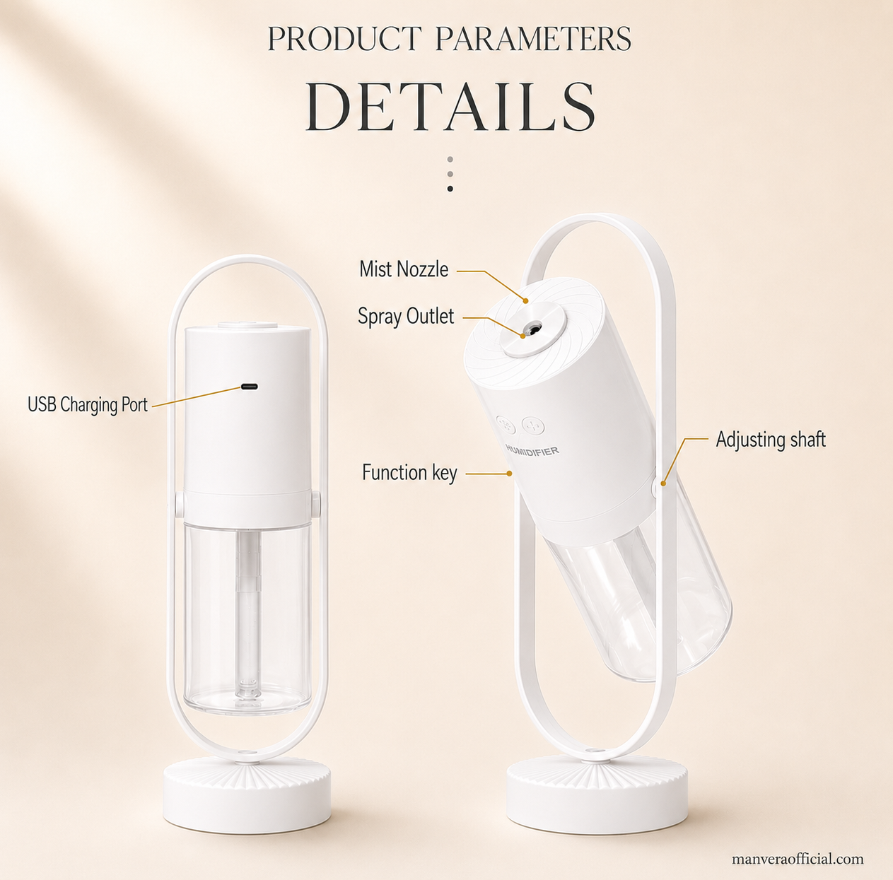 MANVÉRA Lumière Aroma Mist Diffuser & Night Light